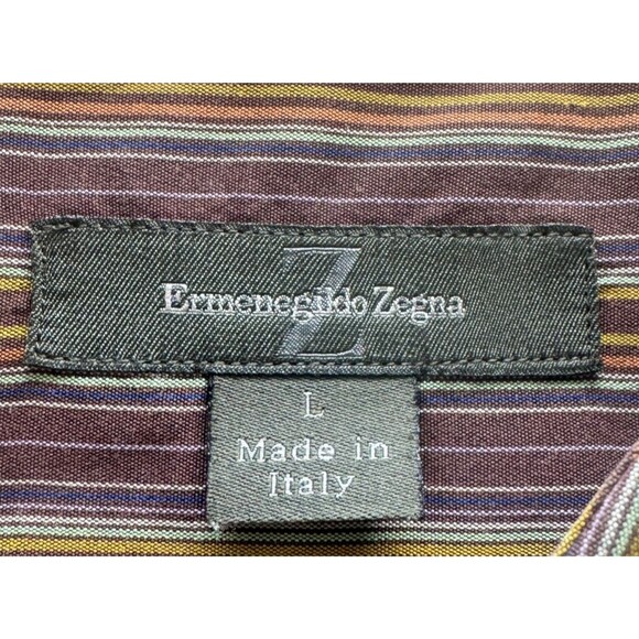 Ermenegildo Zegna Button Up Shirt Mens Large Made in Italy Smart Luxury Office - Picture 4 of 12